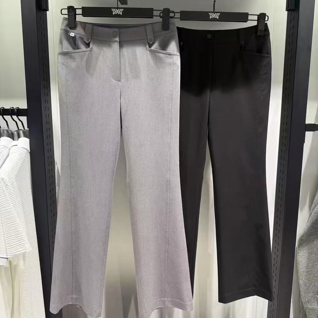 Korean New Style Golf Clothing for Women, Straight-Leg, Slightly Flared Slit Trousers, Sporty, Comfortable, Versatile, Breathable and Quick-Drying