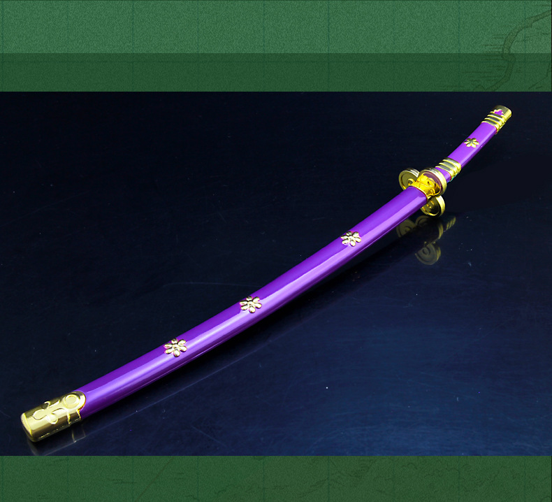 海贼王动漫周边 索隆阎魔刀武器模型合金玩具金属武士刀摆件25cm-阿里巴巴