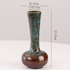 窑变釉陶瓷花瓶大口径水培水养鲜插花鲜花仿真手工花复古大号干花