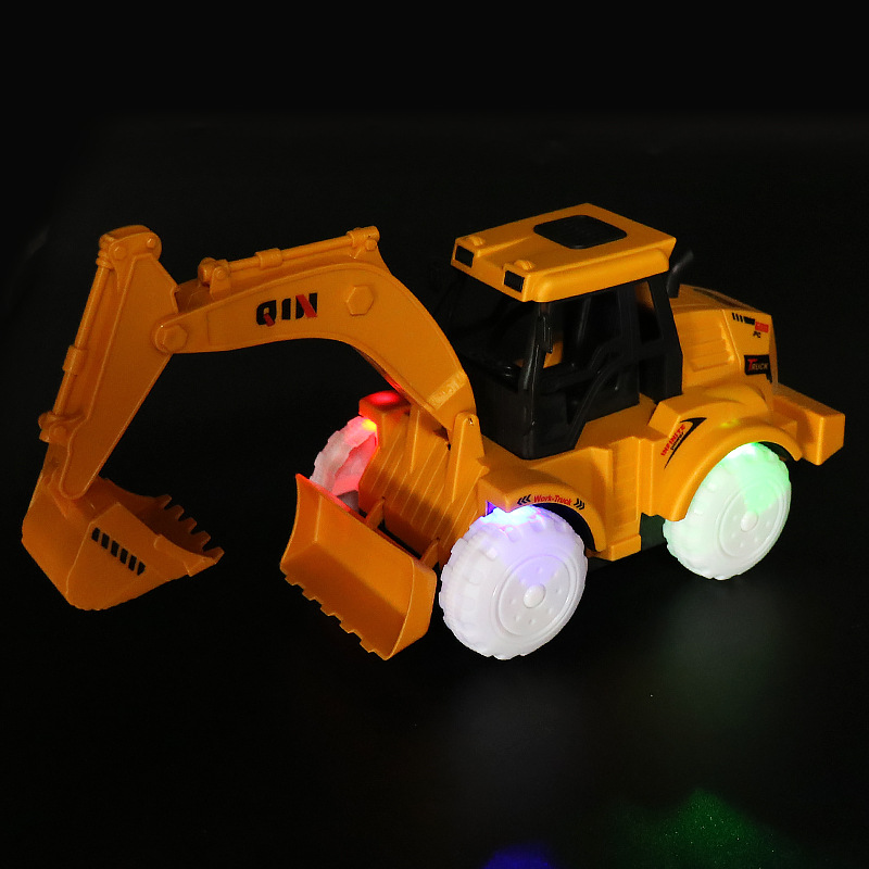 Modelo de simulación de vehículo de ingeniería eléctrica para niños Luz de música Excavadora universal Coche de juguete Niño Excavadora al por mayor
