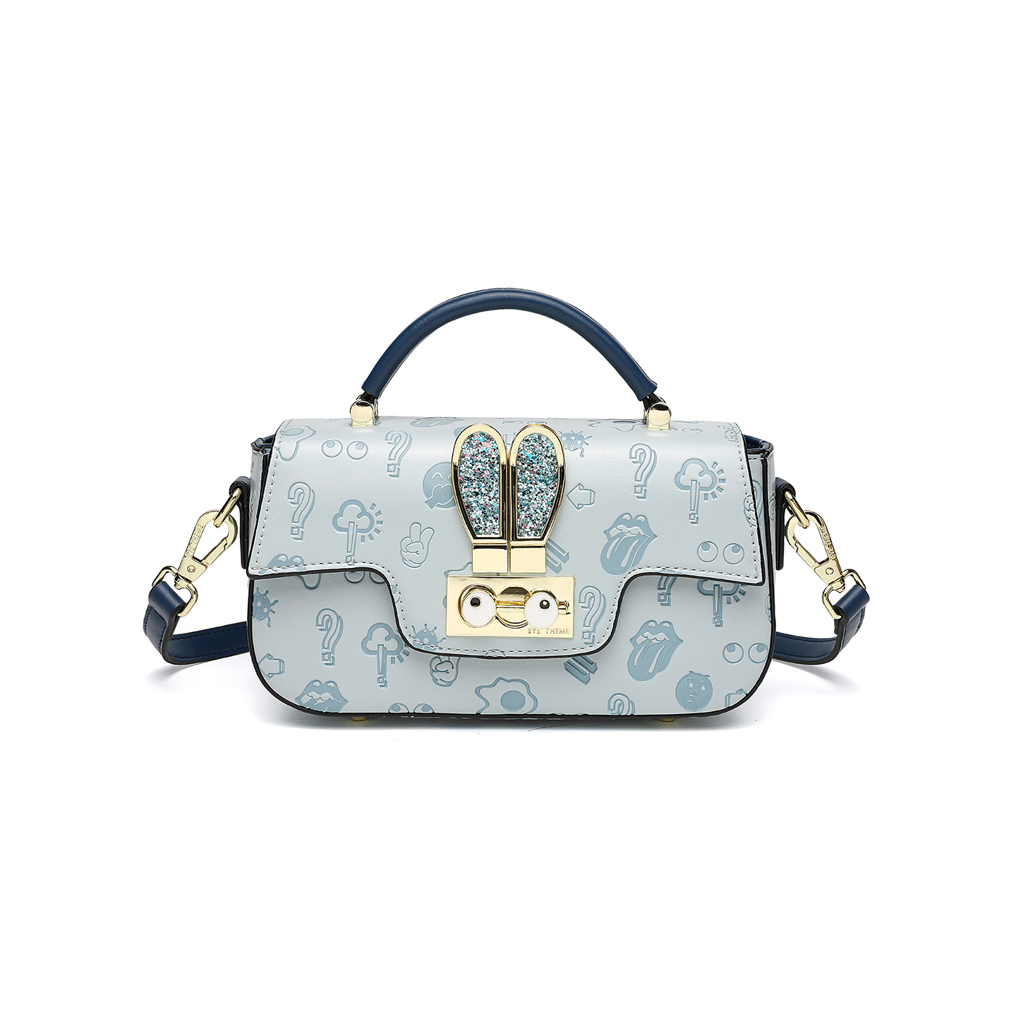 Bolsa de mano de mujer en relieve con fijación de bloqueo con tapa de flip-flop cambiante de color bolso de mochila de moda ligero PU sensación de alto nivel 2857 #