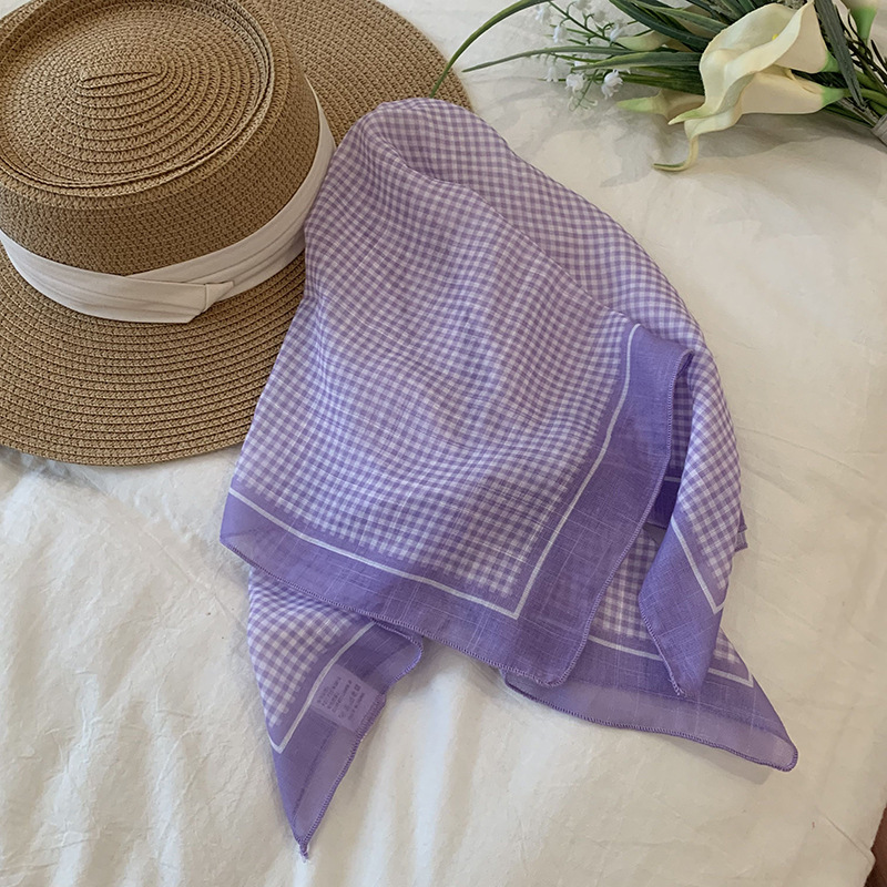 Azul cuadrado de alta calidad toallas de primavera y verano mujeres nuevas bufandas de seda de estilo francés universal moda toallas triangulares al por mayor