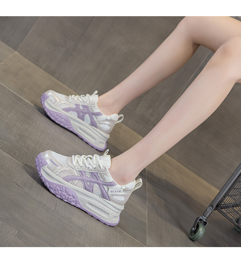 Giày sneaker nữ đế dày tăng chiều cao phong cách cổ điển mùa hè 2026 — M2875 màu be, M2875 Màu tím, M2875 màu vàng chi tiết 20