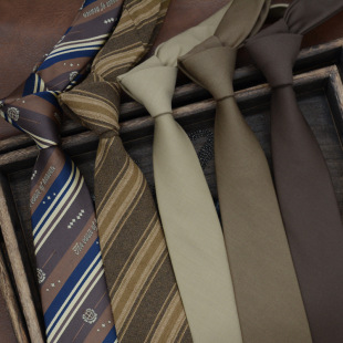 JK tie women's Korean-style Japanese college style Brown Brown retro hand-made men's casual business wear for students