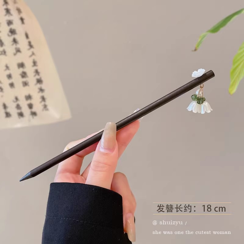 antiquity hair clasp high sense niche hanfu new chinese style hair accessories hair clasp hairpin flower-shaped hairpin for updo wooden hair clasp hair clip headdress