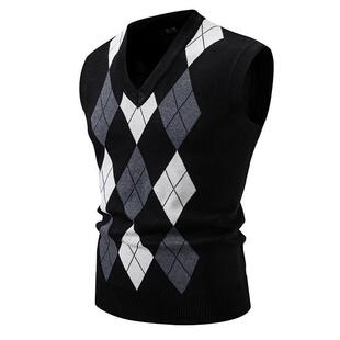 N 87090 Men's Plaid Knit Sweater ��yë��