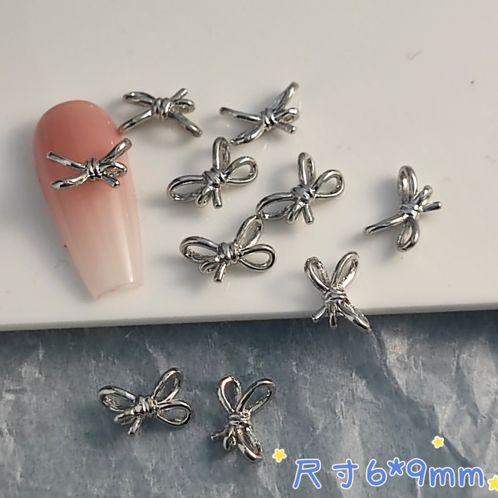 Three dimensional retro nail stickers with bow for nails, universal bow tie, ready-made product 3