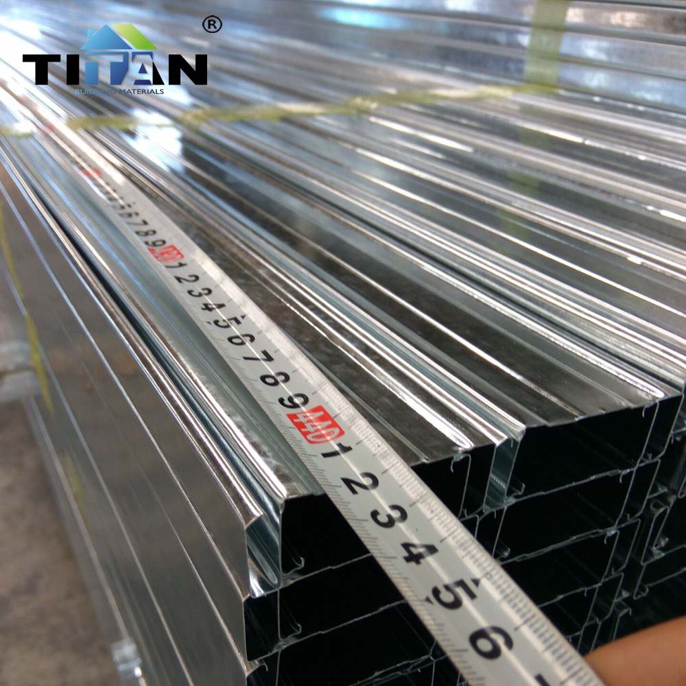 Metal Stud en forma de U con tarjeta de hueso y techo de hueso secundario ingeniería galvanizada quilla de acero ligero