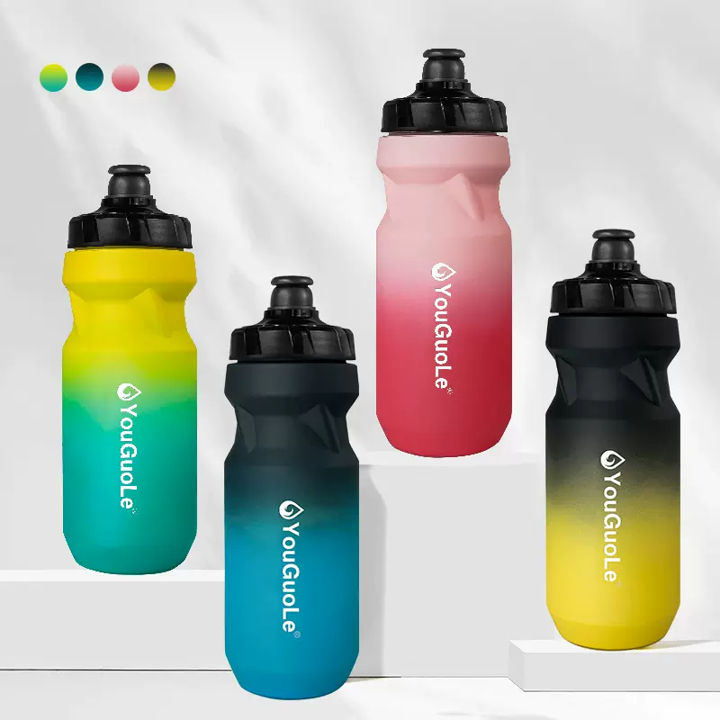 PP5塑料挤压式水瓶bpa free运动水壶610ml户外自行车车队骑行水杯