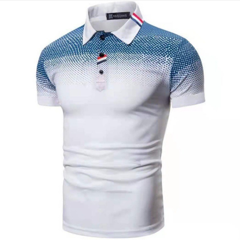 Cross-border Foreign Trade Summer New European and American Men's Large Size Printed Short-sleeved T-shirt Men's Top Fashion Casual Polo Shirt