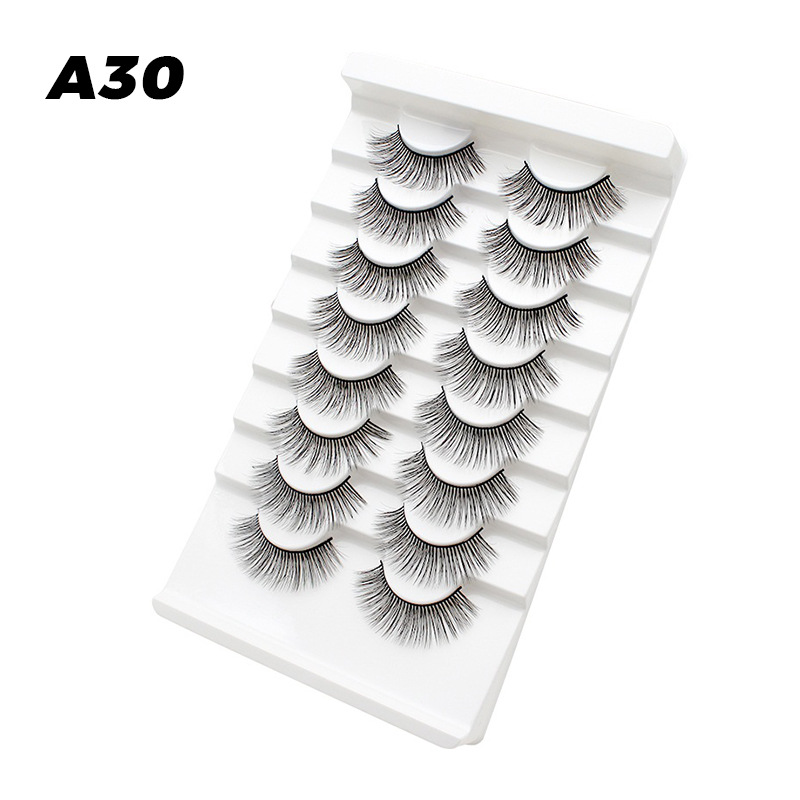 DINGSEN fuente transfronteriza fábrica pestañas falsas 8 pares de pestañas naturales gruesas de gran volumen LOGO