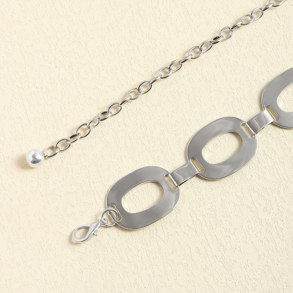 145g Weight Waist Chain Classification 1 Piece Quantity Holiday, Party, Street Occasion Metal Material Oval, Belt Pattern Women's Gender Streetwear Style Streetwear Oval Belt Metal Women's Chain Belts 12