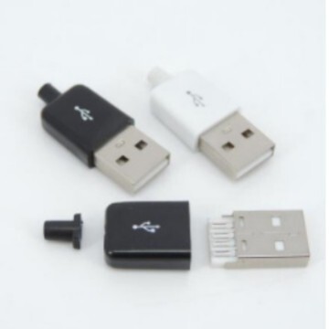 USB plug A male head DIY with black and white shell USB plug A male head DIY with black and white shell