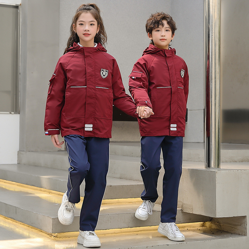 School uniforms for primary and secondary students, class uniforms, winter coats with detachable down liners, kindergarten uniforms, children's down jackets
