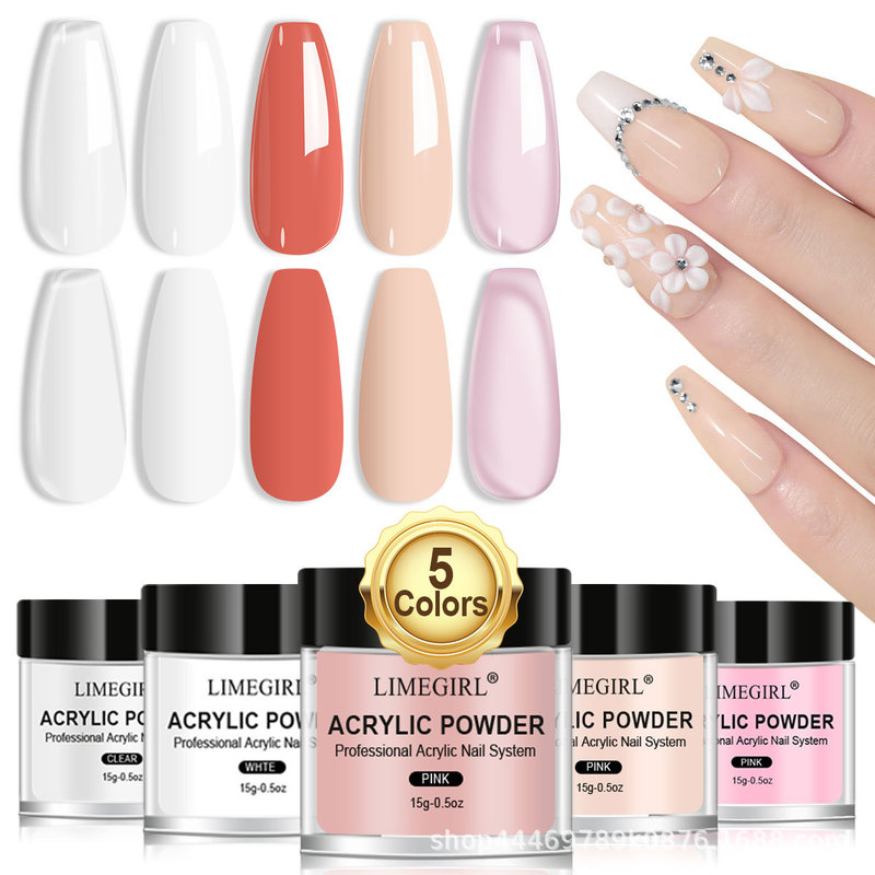 Cross-Border Extended-Lasting Nail Art Crystal Powder, Solid Color Carving Powder, Matte Powder, DIY Nail Art Soaking Carving Powder