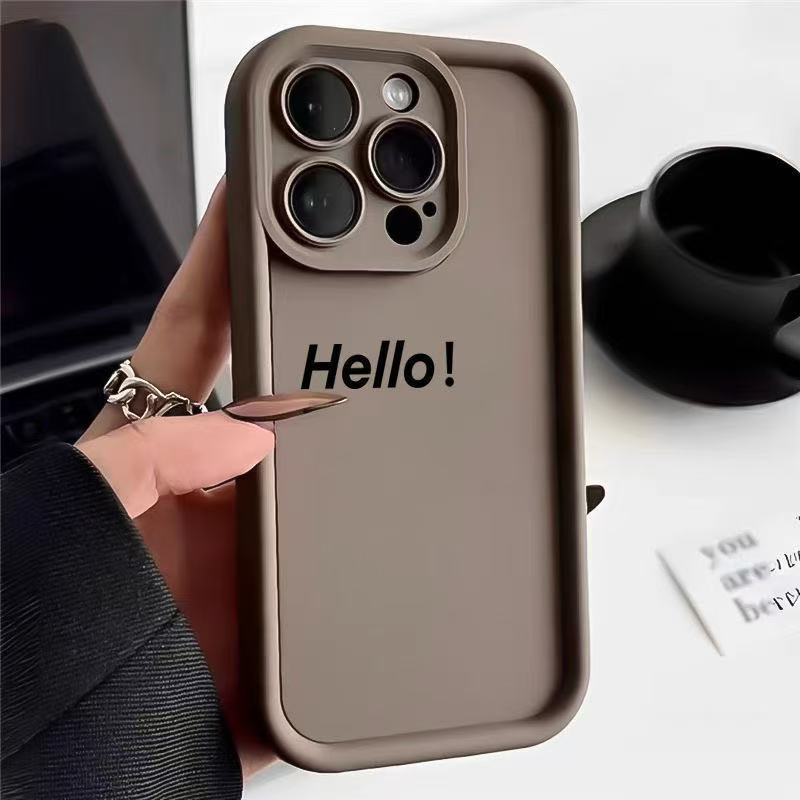 Inglés para iphone16promax funda para teléfono móvil Apple 15 anti-caída 14 estilo europeo y americano 13 simple 12 nuevo