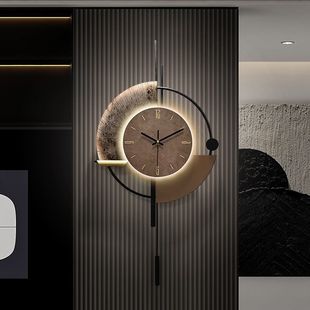 Modern minimalist living room home clock wall clock TV background wall grille decoration clock wall hanging punch-free hanging watch
