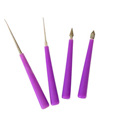 4支裝串珠文玩擴孔針套裝 磨針形金剛石銼刀 DIY飾品工具