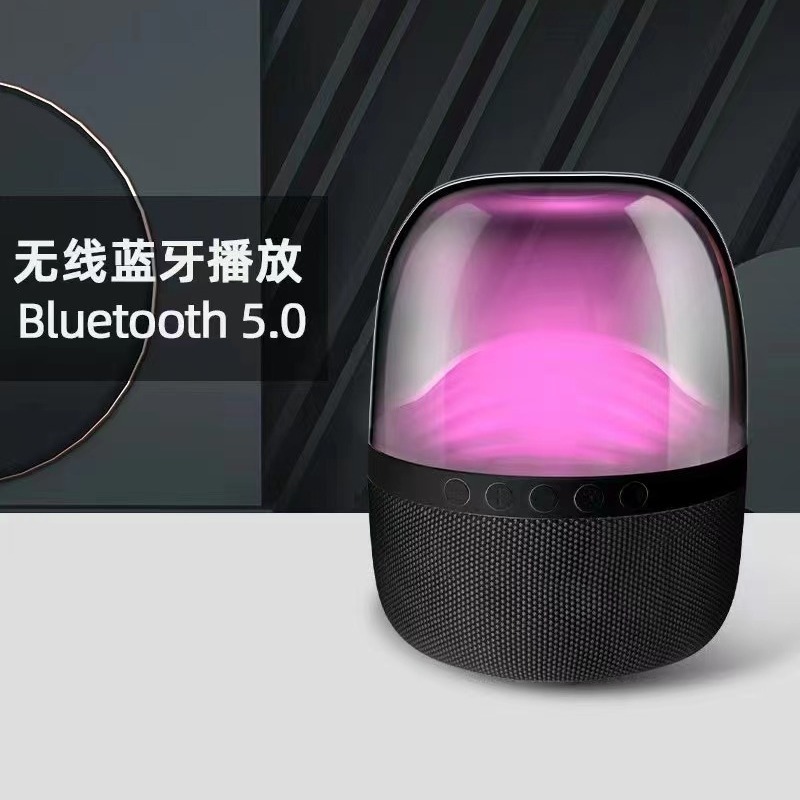 新しいl 9ハマンクール無線bluetoothスピーカーledランプは音楽のリズムに合わせてライトを送ります。|undefined