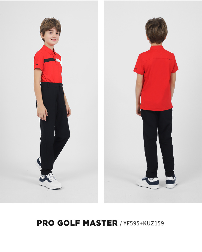 Áo thun golf trẻ em PGM tay ngắn hút ẩm, form thể thao thoải mái — YF595-màu đỏ, YF595-màu xanh nước biển, YF595-màu trắng, KUZ159-màu xanh hải quân chi tiết 11