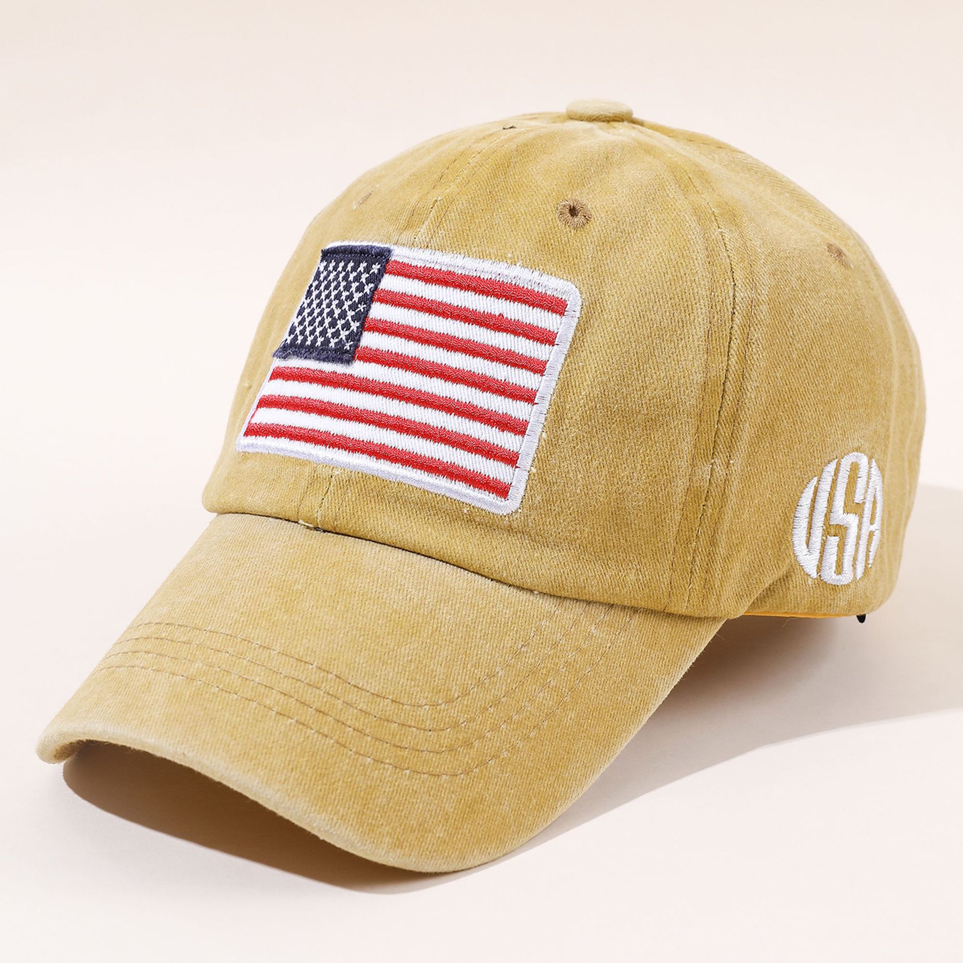 2022 nuevo sombrero de béisbol lavado viejo carta gorra de moda hombres y mujeres bandera americana algodón multicolor sombrero