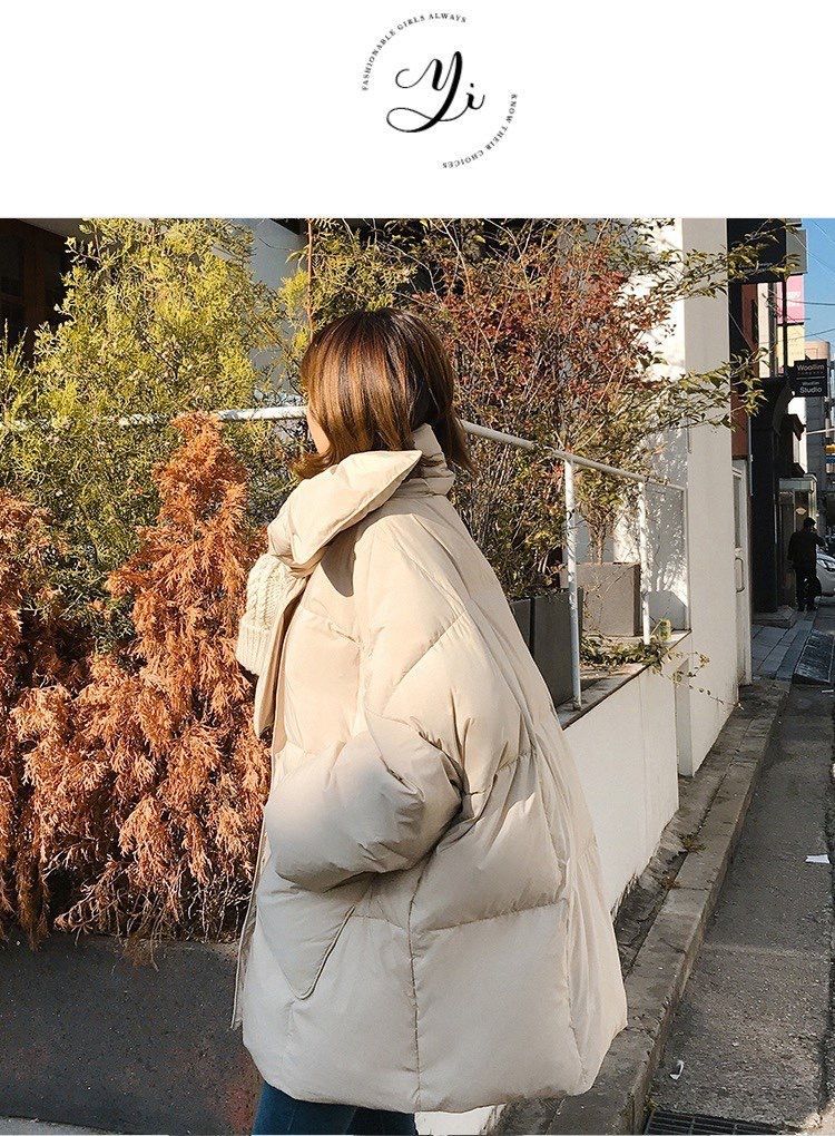 Women's Mid-length Down Jacket Loose Fit Stylish Korean Winter Coat_voghion.com