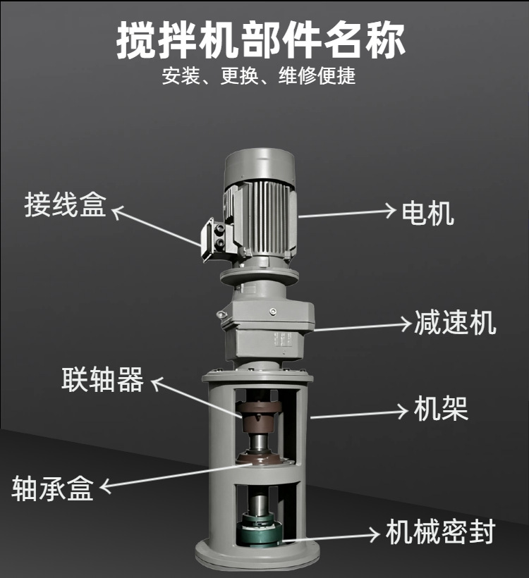 化工反应釜搅拌器变频防爆转速可调机械密封耐高温高压立式搅拌器
