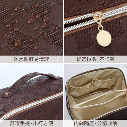 European high-end waterproof cosmetic bag, large capacity portable travel bag, cosmetics storage bag