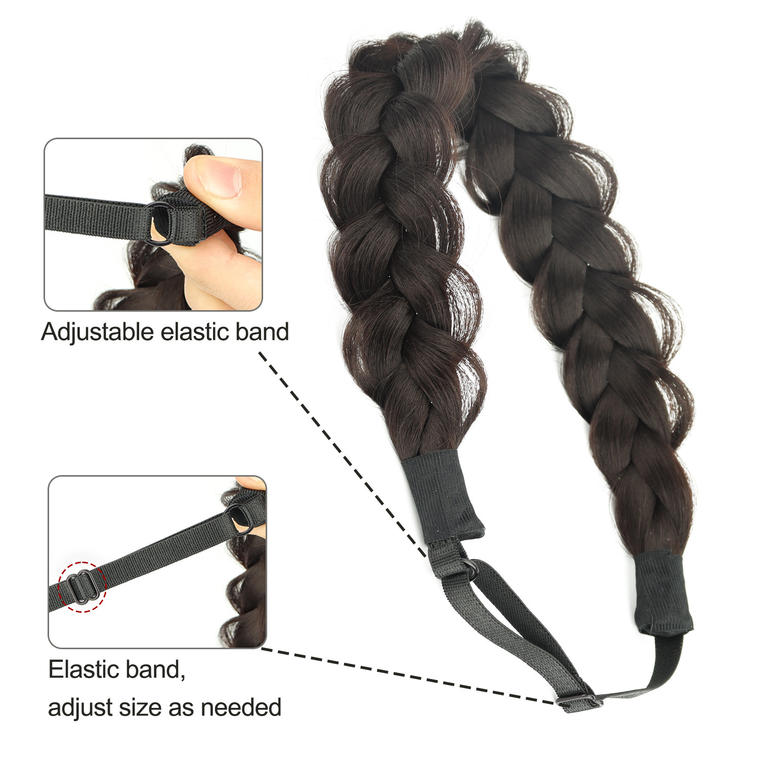 Transfronterizos banda de pelo peluca pelucón pelucón pelucón banda de pelo pelucón Fashion wig bun daily wear