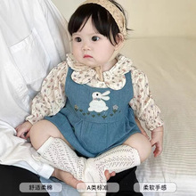 春秋韩版春秋季包屁衣套装婴幼儿0-1-2岁碎花长袖春秋女宝宝套装