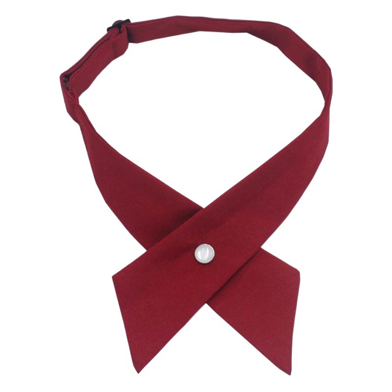 En stock al por mayor JK uniforme Cruz pajarita en stock ropa de trabajo de las mujeres color sólido mate Cruz pajarita 10 colores disponibles