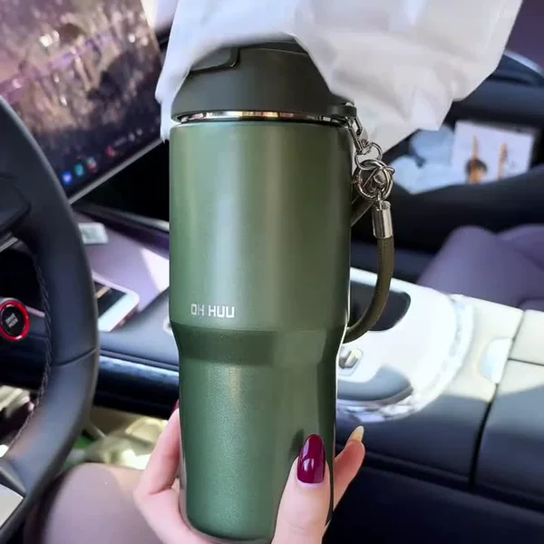 Outdoor 316 stainless steel thermos cup, large-capacity portable thermos bottle for men and women, students, and office workers