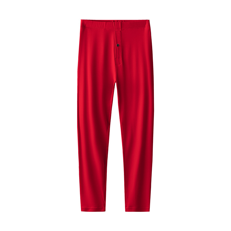 Nuevo estilo modal de doble cara otoño e invierno para hombres, pantalones cálidos rojos, pantalones largos delgados de boda rojos