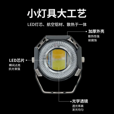 Motorcycle headlights, headlights strong light for road illumination