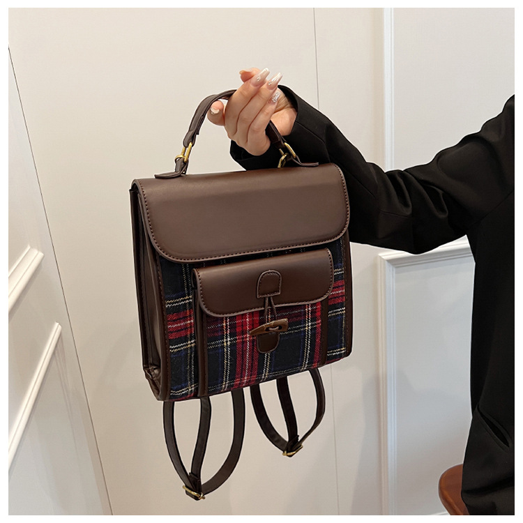 Naiste ruuduline crossbody seljakott sügis- ja talvehooajaks_voghion.com