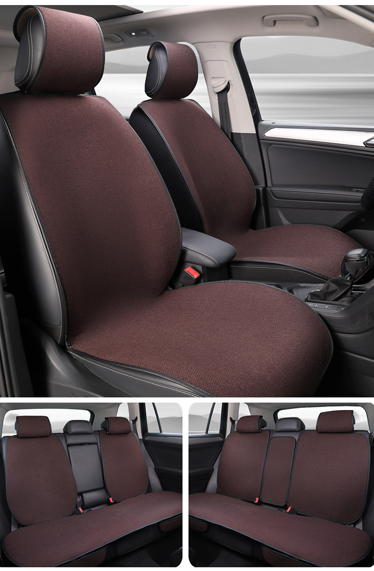 Car Seat Cushion, Universal for All Seasons, Small Three-Piece Set, Linen Car Seat Cushion, Single Piece, Summer Seat Cushion That Won'T Get Hot in the Sun