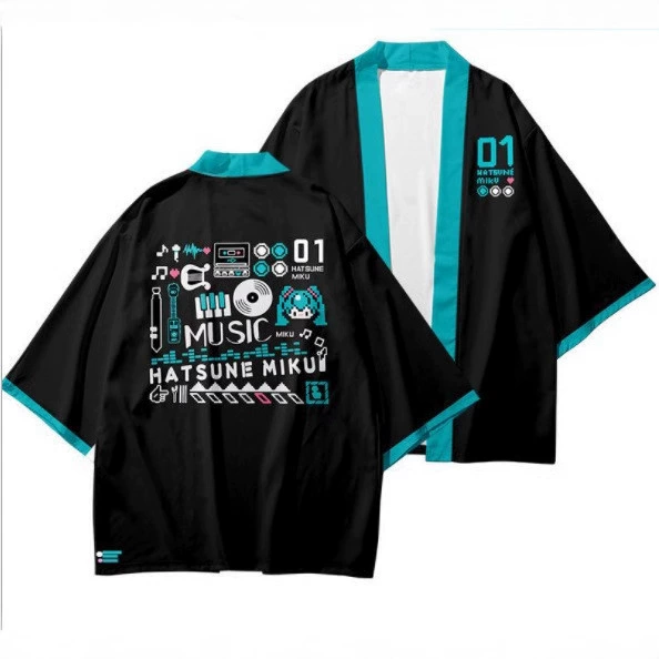 Кимоно Hatsuna Hatsuna Плащ 3D с семью рукавами кардиган повседневный топ аниме шорты халат оптом