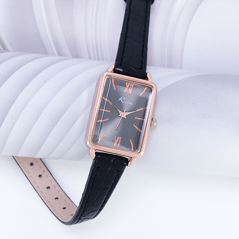 Card Mystery New Fashion Square Dial Belt Watch Quartz Waterproof Women's Watch for Junior High School Students