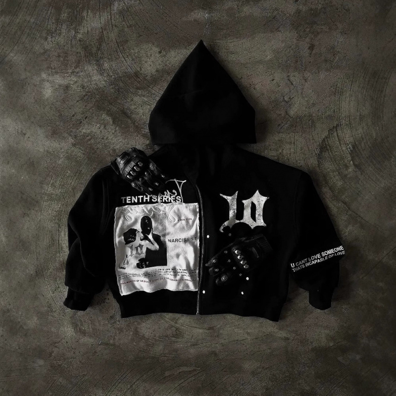 Felpa con cappuccio e zip con stampa a stelle streetwear – Pullover oversize unisex alla moda con grafica digitale_voghion.com