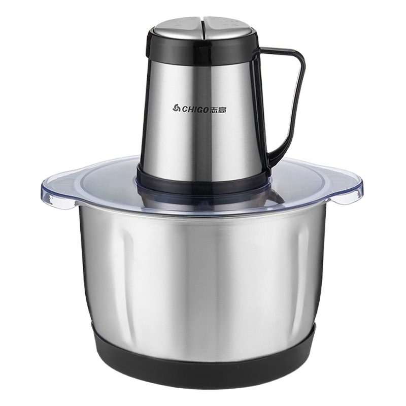 Zhigao carne picadora 4L de gran capacidad multifunción hogar eléctrico agitación acero inoxidable picada carne vegetal comercial picada pimienta