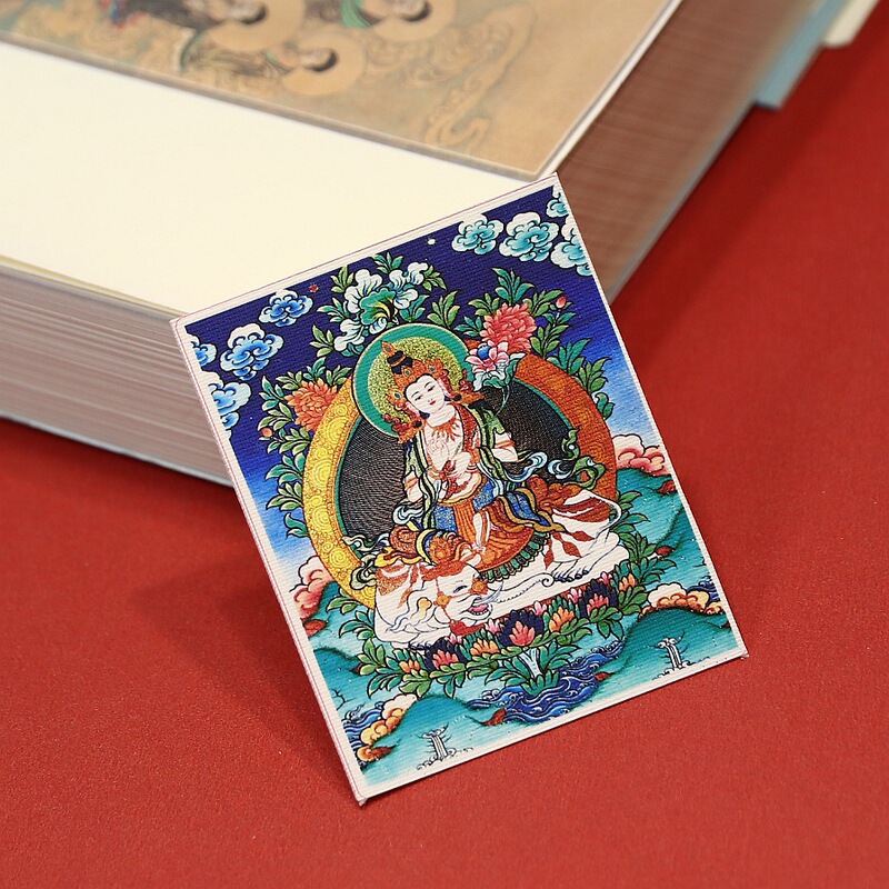 手描きの金描きチベット生の8つの守護者ザキラムタンカ卸売絵画コアボックス特別なキャンバス|undefined