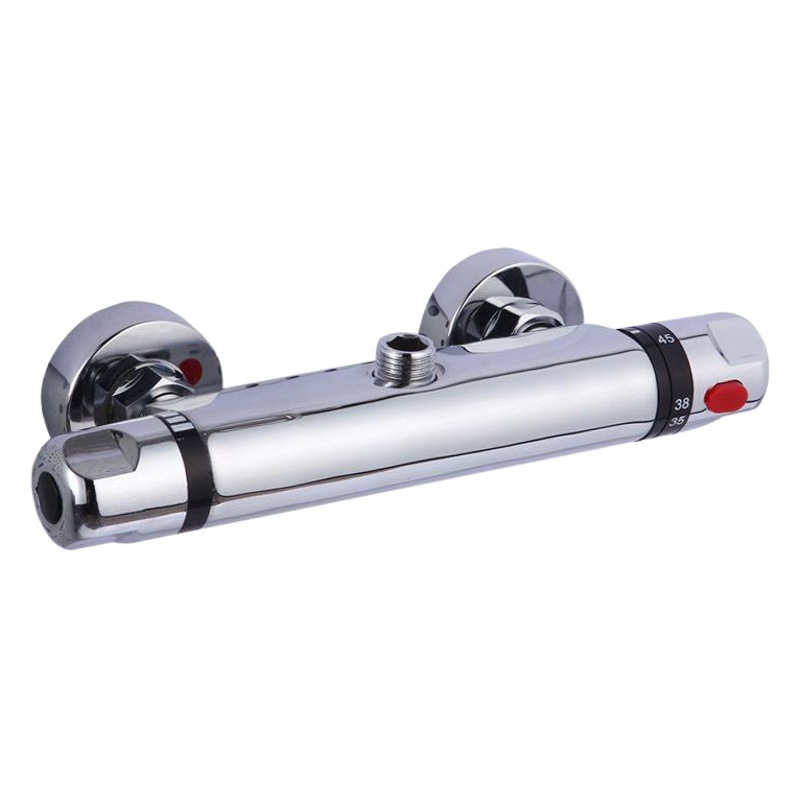 All copper thermostatic faucet solar water heater thermostatic mixing valve concealed installation open temperature control valve bathroom shower set