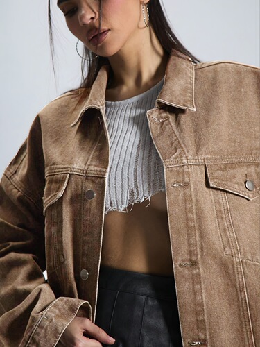 Casual Denim Jacket Long Sleeve Women's Casual Denim Jacket