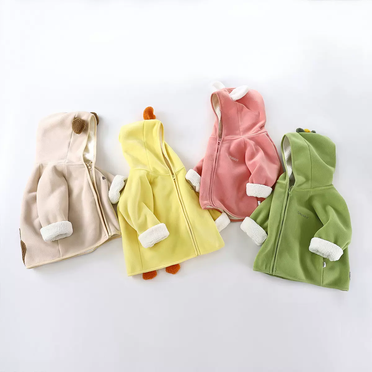 儿童外套加绒加厚新款男童连帽保暖洋气冬季卡通连帽毛绒宝宝童装