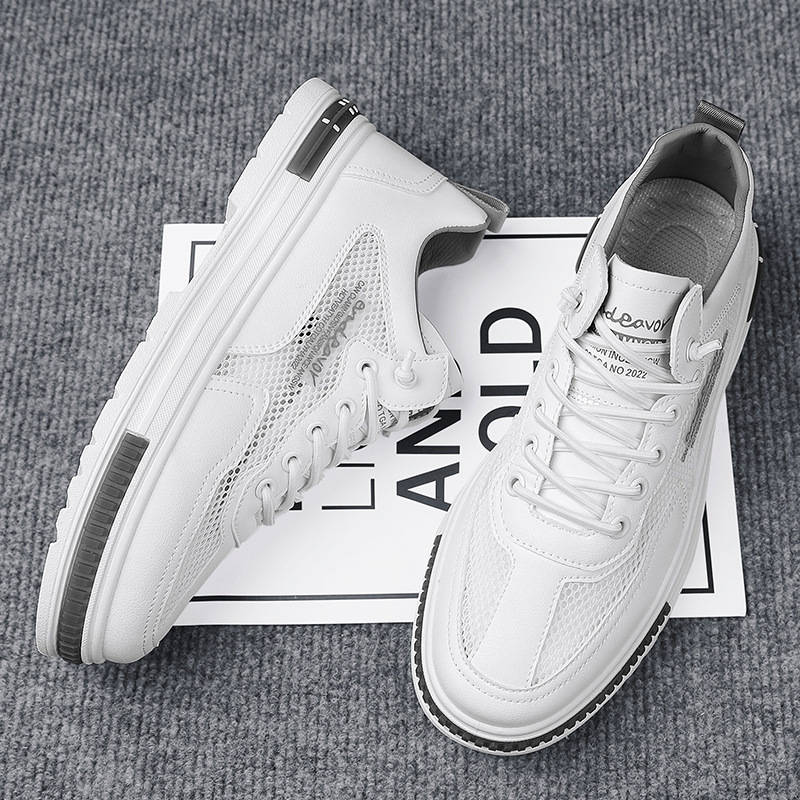 Men's Shoes 2023 Summer Thin Sports White Shoes Personalized Leg Casual Skateboard Shoes Youth Collocation Denim Pants