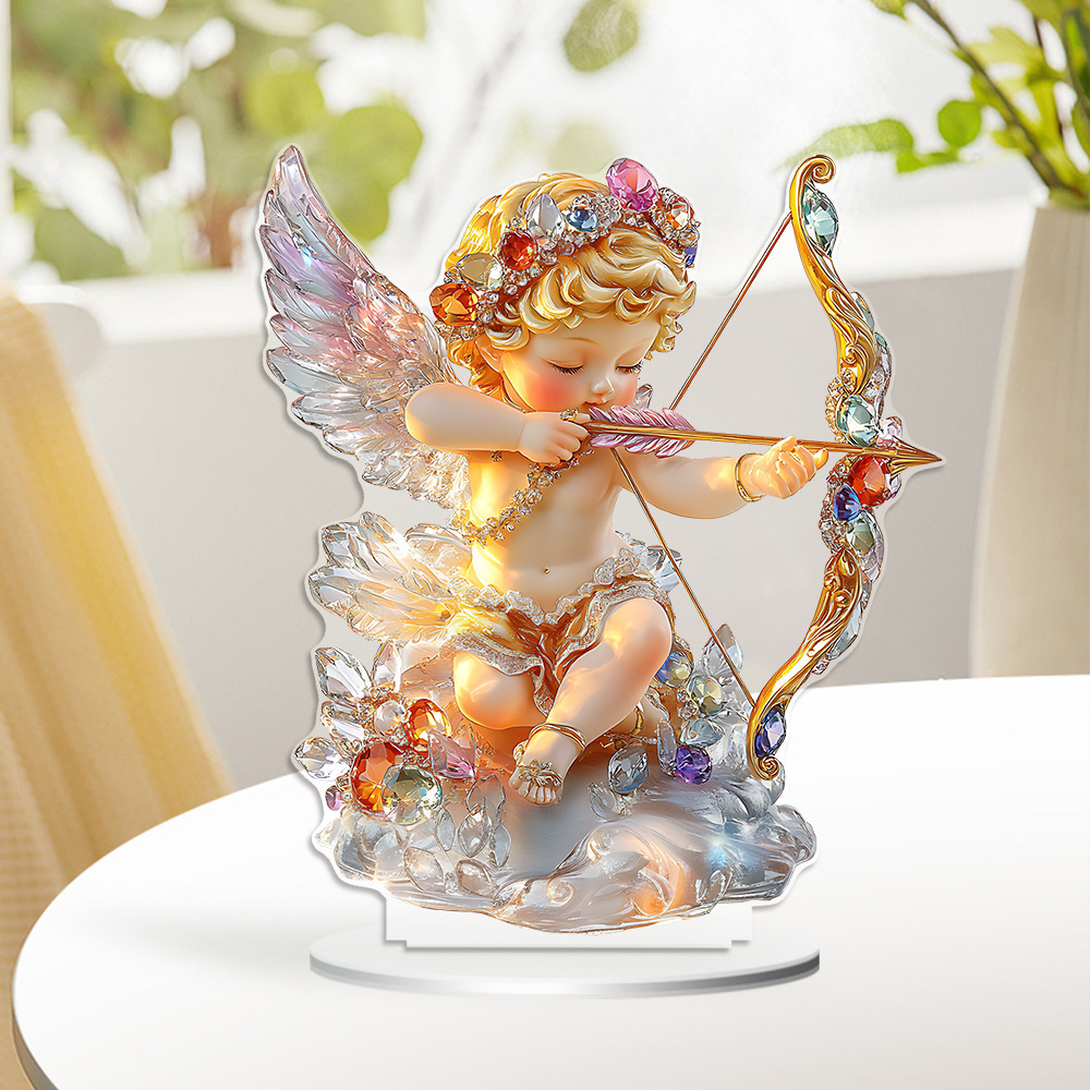 Cuelgue transfronterizo nuevo cupido ángel decoración marca 2D acrílico adornos de escritorio para el hogar joyas de puerta de entrada regalo
