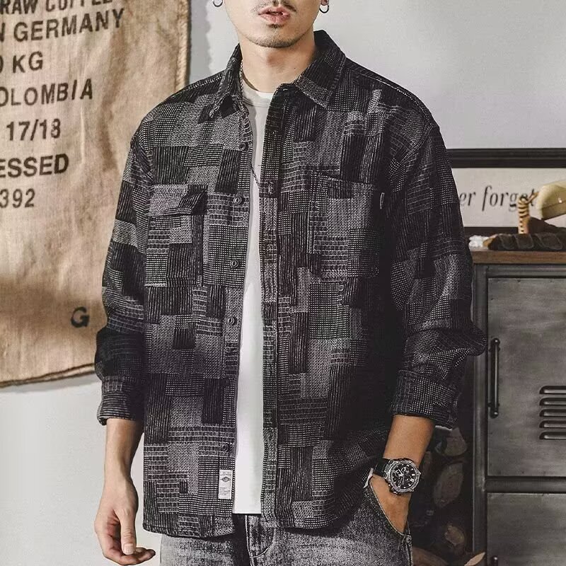 Spring and Autumn New Ethnic Style Casual Denim Jacket for Men, Trendy and Stylish Loose Fit Versatile Swallowtail Shirt Coat Spring and Autumn New Ethnic Style Casual Denim Jacket for Men, Trendy and Stylish Loose Fit Versatile Swallowtail Shirt Coat