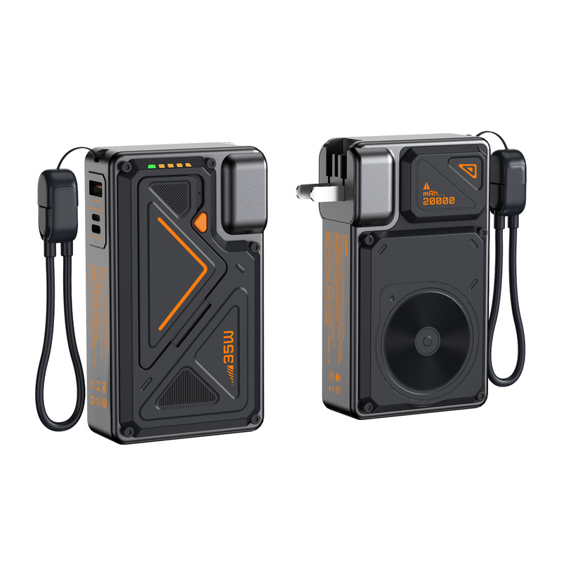 新型モバイルバッテリー、内蔵ケーブルとプラグ、Magsafe磁気ワイヤレス急速充電、10000mAh、iPhone対応|undefined