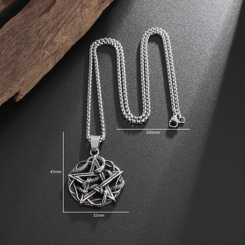 Collana con ciondolo serpente e stella stile hip-hop lega_voghion.com