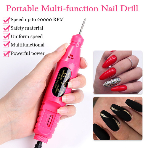 Nail Grinder Set, Writing Nail Grinder, Portable Mini Electric Nail Tool, 30-Piece Grinding Heads